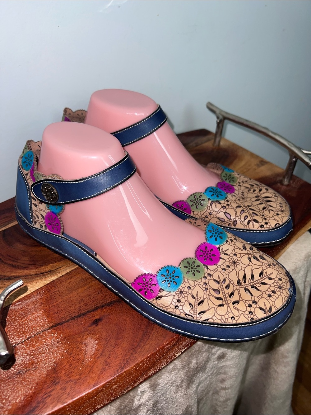 L’Artiste Spring Step Kysandra-Fleur Leather Mary Jane Shoes EU 42 US10.5-11